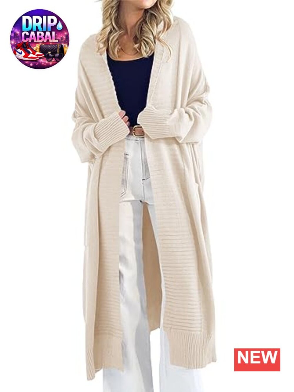 Oversized Chunky Knit Long Cardigan Sweater Coat Womens Relaxed Fit